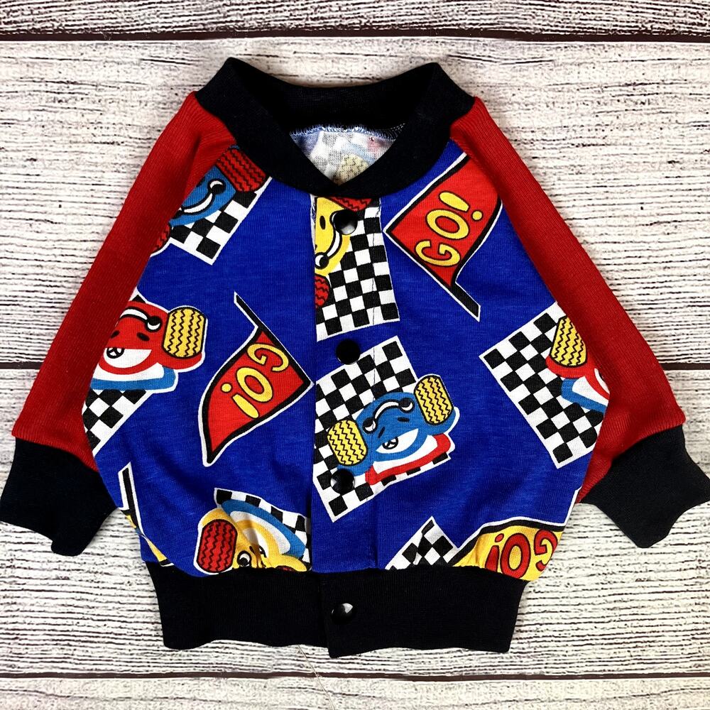 Vintage 1990s Race Cars All Over Print Jacket